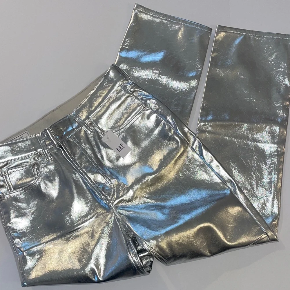 NWT gap metallic straight leg jeans | 6